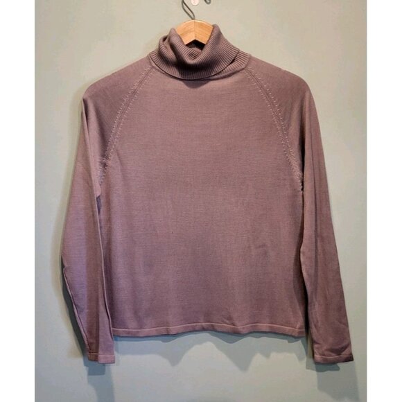 Vtg Kevo Collection Gray 100% Silk Knit Turtleneck Office Sz S - Picture 1 of 5
